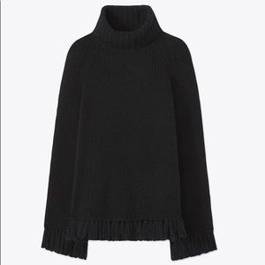 Tory Burch Jennifer Fringe Turtleneck Sweater